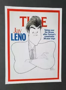 Reproducción de litografía 1998 estampado con tiempo offset de Al Hirschfeld ""Jay Leno - Imagen 1 de 1