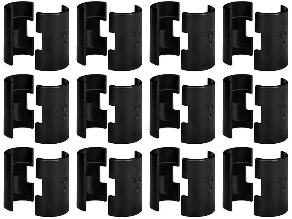 HDX 24 (12 Pair) Wire Shelf Clips Split Sleeve Locking Plastic fit 3/4" / 0.75" Tube