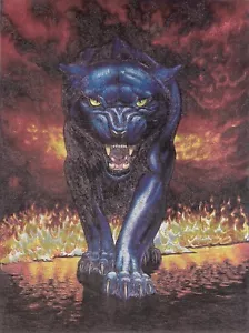 Stampa immagine Foil Art vintage Dufex "PANTHER FUOCO - Foto 1 di 1