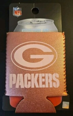 Green Bay Packers Koozie Insulated Can Sleeve Kolder Metallic Pink w/Logo 12 Oz - Image 1 of 2