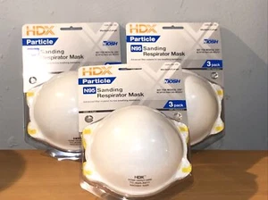 3 - 3er-Pack neue HDX N95 Schleifen Atemschutzmaske, 9 Masken insgesamt Niosh zugelassen - Bild 1 von 5