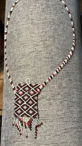 Vintage Small Beaded Amulet Sachet Medicine Pouch Bag - Picture 1 of 2