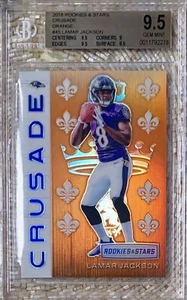 2018 RC’S & STARS CRUSADE ORANGE /35 LAMAR JACKSON RC BGS 9.5 POP 1 - Bild 1 von 2