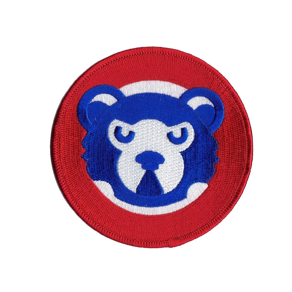 Chicago Cubs 1980's "Cubbie Face" Cooperstown Retro Round Sleeve Jersey Patch - Image 1 of 1