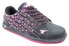 WOMENS SIZE 5 BLACK PINK LACE UP SNEAKER PLIMSOLL CASUAL FASHION TRAINERS SHOES