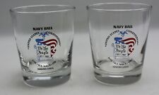 Navy Ball Panama Canal 1775-1987 2 Glass Set Tumblers 