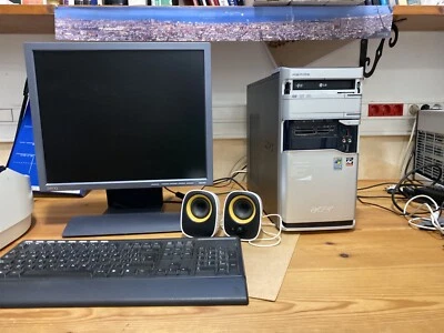 Pc Acer Aspire E360. Torre + Pantalla + Teclado + Raton + Altavoces. Envío Posib - Imagen 1 de 4