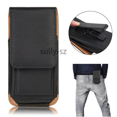 PU Leather For Smart Phone Mobile Phone holder Pouch Flip Belt Clip Covers Case - image 1 of 4
