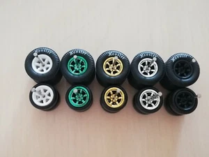 CM6 CUSTOM RUBBER WHEELS TYRES TIRES 5 SETS 1/64 SIZE CHEVY GASSER - Picture 1 of 10