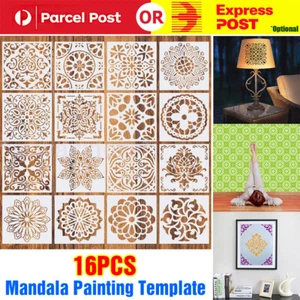 16pcs Mandala Drawing Dot Painting Templates Stencils Tool For DIY Art Decor UK - Picture 1 of 12