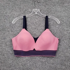 Spanx Sports Bra Womens XL Pink Striped Padded Stretch Medium Impact Gym Yoga - Picture 1 of 11