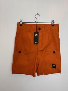 Fila Vintage Orange Nylon Billet Cargo Shorts Size Small W30 BNWT