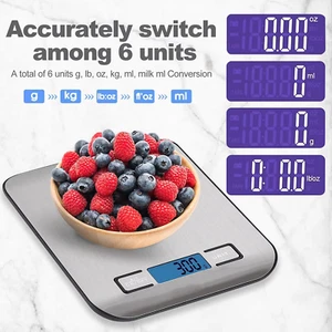 5kg × 1g Digital Kitchen Scale – Stainless Steel & ABS LCD Timer - Picture 1 of 4