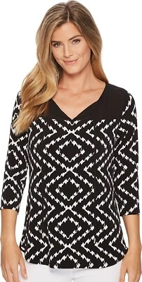 Blusa Tribal 176726 Mujer Jersey Manga 3/4 Cerradura Noche/Blanco Talla Mediana Foto 1 de 3