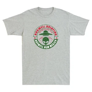 Roswell Aviation Established 1947 Roswell Alien UFO Geek Vintage Men's T-Shirt - Picture 1 of 8