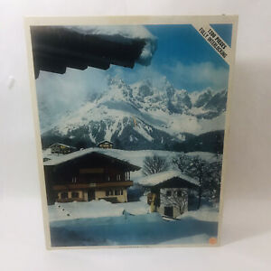 Vintage Whitman Jigsaw Puzzle Austria: Village of Going in the Tyrol Alps Snowy