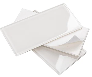 Peel Stick Glass Subway Tile 3 x 6 Inch 5 Sq Ft White 40 pieces - Picture 1 of 4