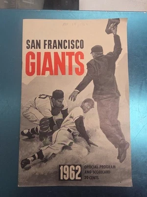 1962 Vintage Baseball Program San Francisco Giants Signed By Orlando Cepeda - Image 1 of 3