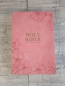 KJV Holy Bible, Giant Print with Cross-References, Soft Pink Leathertouch with F - Picture 1 of 12