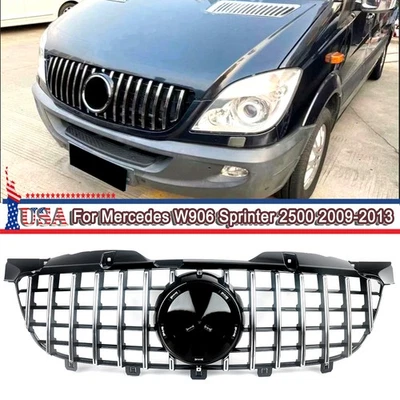 For 2006-2013 Mercedes W906 Sprinter 2500 3500 GT-R Front Grille Chrome+Black - Image 1 of 4