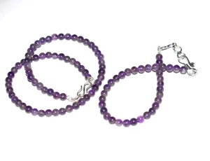 Collana bracciali 16" fatti a mano argento sterling 925 pietra preziosa ametista viola - Foto 1 di 13