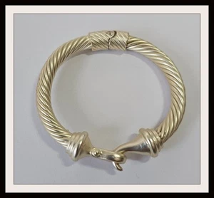 Matte Gold Twisted Cable Hinged Bangle Bracelet New - Picture 1 of 3