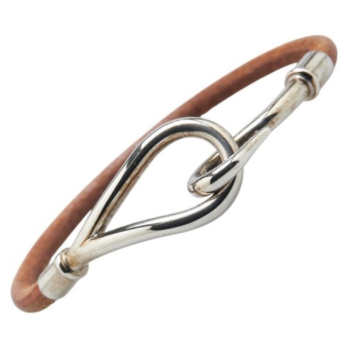 HERMÈS Bracciale Hermes Jumbo Marrone Argento Pelle Metallo Donna HERMES GZl18ek8