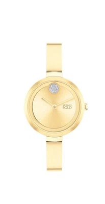 Brand New Movado Trend Gold Dial Stainless Steel 30 mm Bangle Watch 3601007 - Image 1 of 4