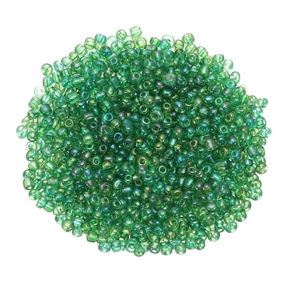 Paquete de 2000 cuentas de semillas de vidrio, cuentas de corneta de 2 x 1,4 mm/0,08 x 0,06 pulgadas [verde oscuro] Foto 1 de 4