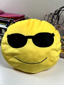 New Emoji Stuffed Plush Pillows 12.5inch - Cool Face- Yellow - Picture 1 of 3