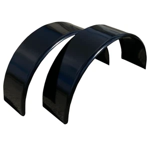 2-Pack Aluminum BLACK Round Smooth Trailer Cargo Fender 10" X 36" X 18" - Picture 1 of 1