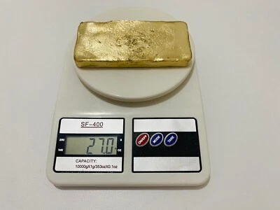 Nordic Gold One 27 Oz Hand Poured Alloy Ingot For Jewelry Making, Rolled Gold - Image 1 of 4