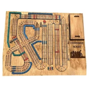 Cribbage War Game Set Gioco da Tavolo in Legno con Scomparto di Stoccaggio Integrato. - Foto 1 di 14