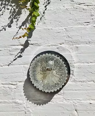 8.5" ⌀  Antique Mid Century BUBBLE GLASS Chrome Flush Mount Ceiling Light Sconce - Image 1 of 4