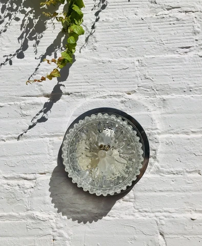 8.5" ⌀  Antique Mid Century BUBBLE GLASS Chrome Flush Mount Ceiling Light Sconce Cover