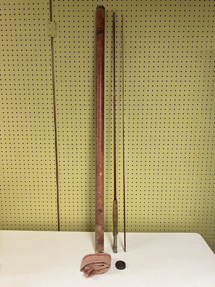 Tubo de varilla original vintage de fibra de vidrio Wright & McGill 8’ Holiday 5ALA Foto 1 de 4