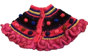 Vintage Puppenkleidung Häkel Poncho Handarbeit - Bild 1 von 6