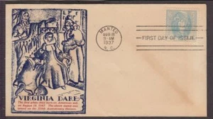 1937 Virginia Dare 350th Anniversary Sc 796-2 Joseph Feigenbaum (Herner) cachet - Picture 1 of 1
