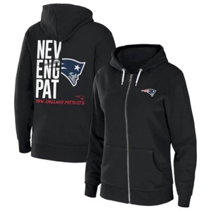 WEAR NFL New England Patriots Women's Black Full Zip Hoodie - 2XL - Picture 1 of 3