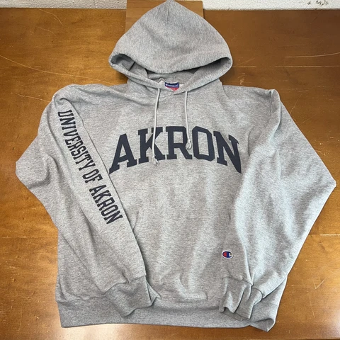 Akron Zips Sweatshirt Mens Medium Gray Pullover Long Sleeve Champion Cover