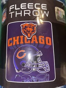NFL Chicago Bears Gridiron Light Weight Fleece Throw Blanket (50" X 60") - Picture 1 of 8