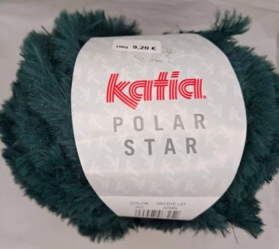 7 x 100g katia POLAR STAR, super chunky, Kunstfellgarn, Fb. 302 petrol Glitzer - Bild 1 von 3