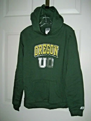 NUEVO Chicos XL 14-16 U of Oregon SUDADERA CON CAPUCHA PATOS Plata Verde Amarillo RUSSELL Foto 1 de 4