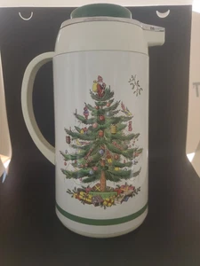 Vintage Spode Christmas Tree Insulated Thermos Carafe Hot And Cold original box - Picture 1 of 7