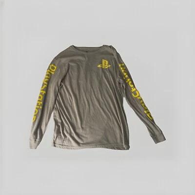 Sony Playstation 长袖灰色 T 恤,尺寸 L — 第 1/4 张图片