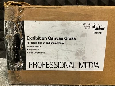 Epson Exhibition Canvas Gloss Paper Roll 60"x40' S045246 ✅❤️️✅❤️️  Open box - Image 1 of 4