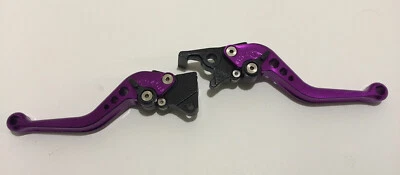 GY6 SCOOTER 150CC ADJUSTABLE BRAKE LEVERS HANDLE DISC & DRUM PURPLE - Image 1 of 2