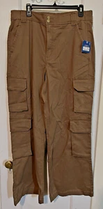 Arizona Jean Co. Brown Elastic Waist Cargo Pocket Pants Women's Size 15 - Picture 1 of 5