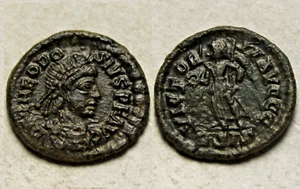 Rare original ancient Roman coin Theodosius I (378-384AD) Victory, wreath/Siscia - Picture 1 of 5