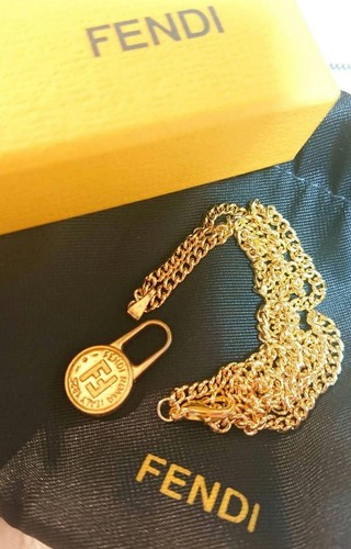 Collana Fendi Oro Logo Inciso Ff 3mm Catena Made in Italy Usata